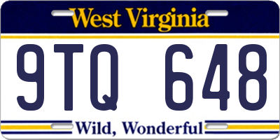 WV license plate 9TQ648
