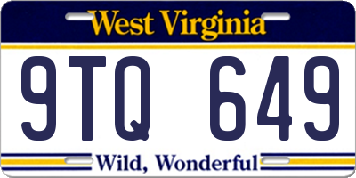 WV license plate 9TQ649