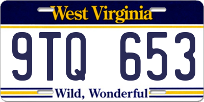WV license plate 9TQ653