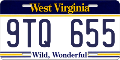WV license plate 9TQ655