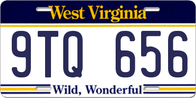 WV license plate 9TQ656