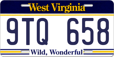 WV license plate 9TQ658