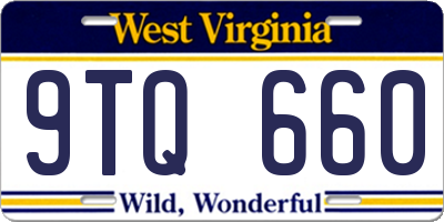 WV license plate 9TQ660