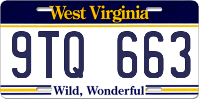 WV license plate 9TQ663