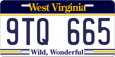 WV license plate 9TQ665