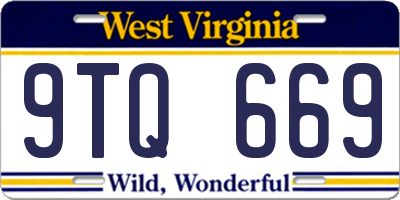 WV license plate 9TQ669