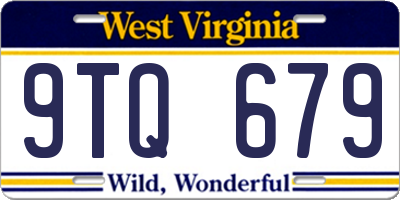 WV license plate 9TQ679