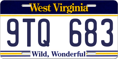 WV license plate 9TQ683