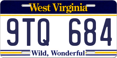WV license plate 9TQ684