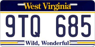 WV license plate 9TQ685