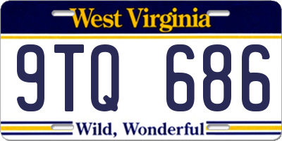 WV license plate 9TQ686