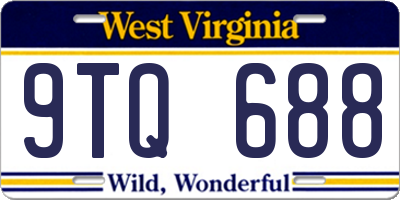 WV license plate 9TQ688