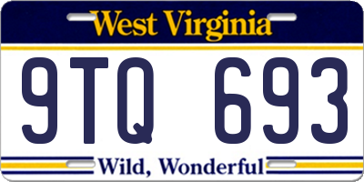 WV license plate 9TQ693