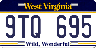 WV license plate 9TQ695
