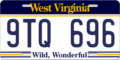 WV license plate 9TQ696