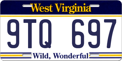 WV license plate 9TQ697