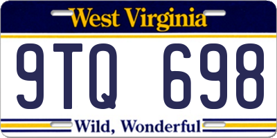 WV license plate 9TQ698