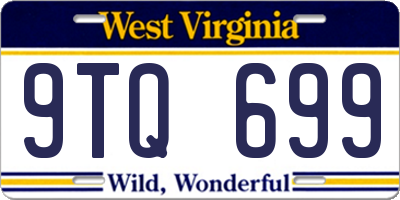 WV license plate 9TQ699
