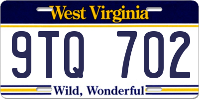 WV license plate 9TQ702