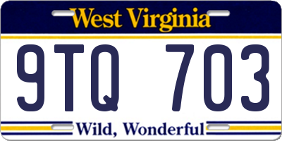 WV license plate 9TQ703