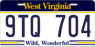WV license plate 9TQ704