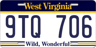 WV license plate 9TQ706