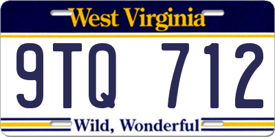 WV license plate 9TQ712