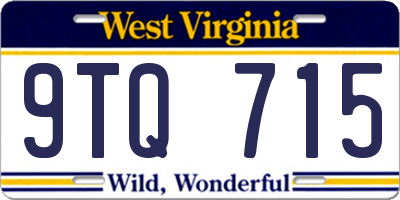 WV license plate 9TQ715