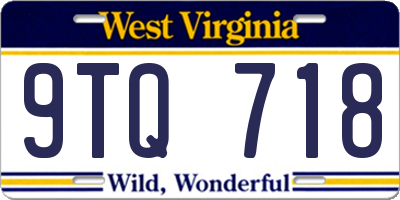 WV license plate 9TQ718