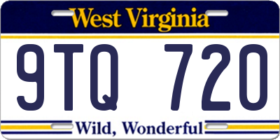 WV license plate 9TQ720