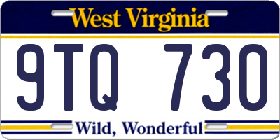 WV license plate 9TQ730