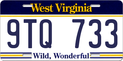 WV license plate 9TQ733