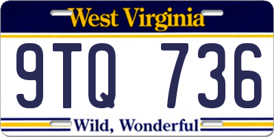 WV license plate 9TQ736