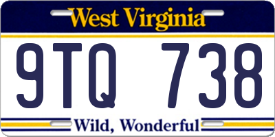 WV license plate 9TQ738