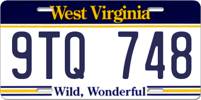 WV license plate 9TQ748
