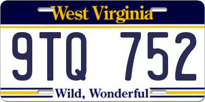 WV license plate 9TQ752