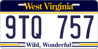 WV license plate 9TQ757