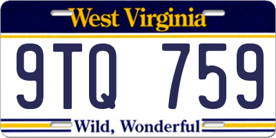 WV license plate 9TQ759