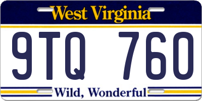 WV license plate 9TQ760