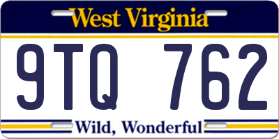 WV license plate 9TQ762