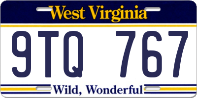 WV license plate 9TQ767