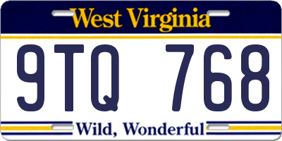 WV license plate 9TQ768