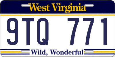 WV license plate 9TQ771