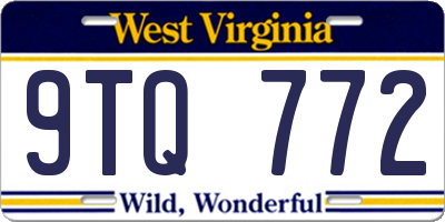 WV license plate 9TQ772