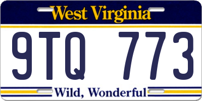 WV license plate 9TQ773