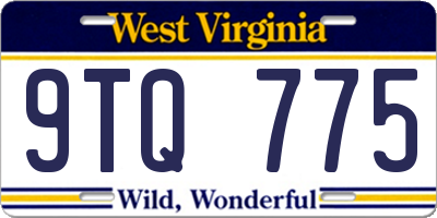 WV license plate 9TQ775