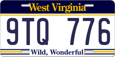 WV license plate 9TQ776