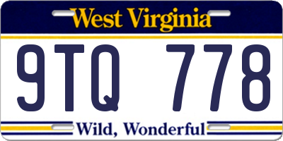 WV license plate 9TQ778
