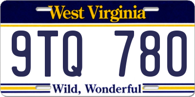 WV license plate 9TQ780