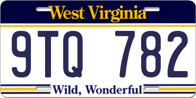 WV license plate 9TQ782